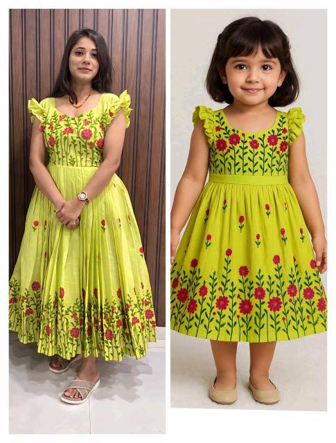 NEW LAUNCING MOTHER DAUGHTER FROCK cotton Mumbai baby clothing wholesale market